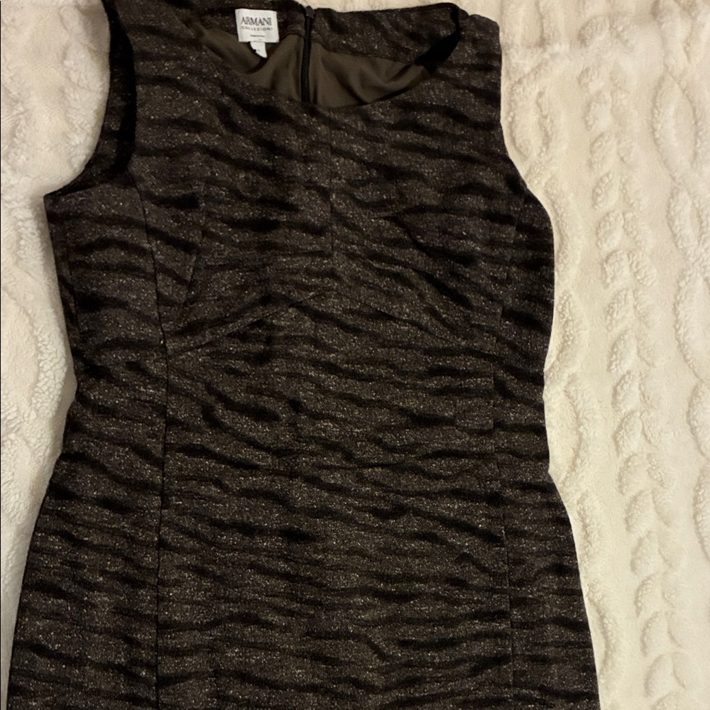 Armani Exchange Black Zebra-Print Sheath Dress